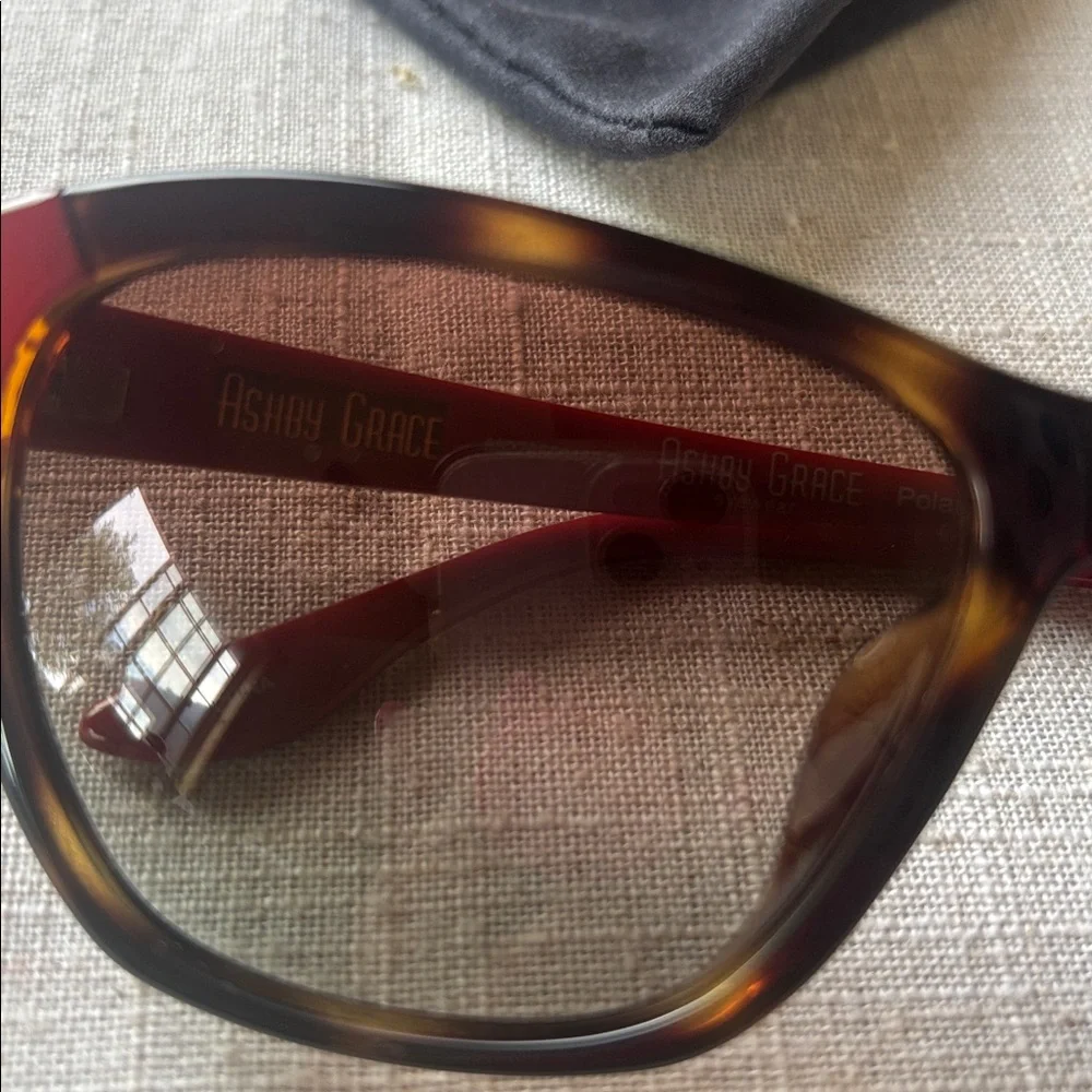 Tortoise Shell Sunglasses with Red Accents